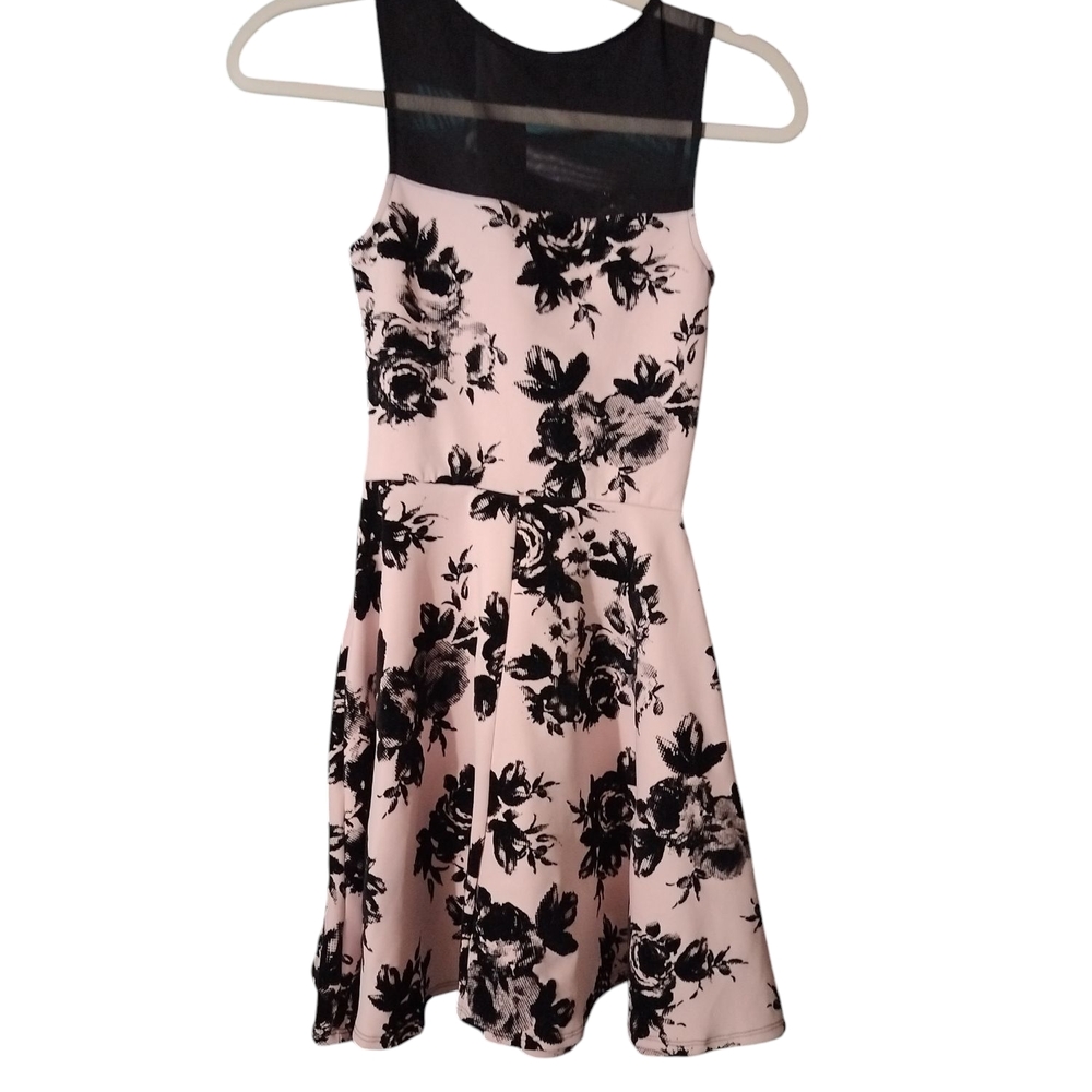 Trixxi Floral Black and Pink  Dress